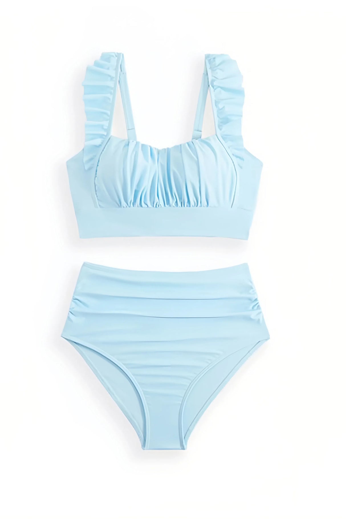 Arolora Ruffle Floral Print Swimsuit With Sarong