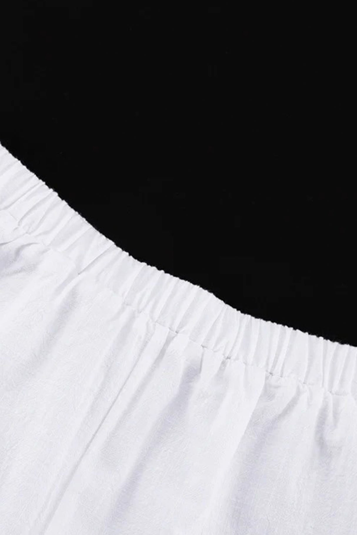 Arolora V-neck Lantern Sleeve Cotton Shirt Set