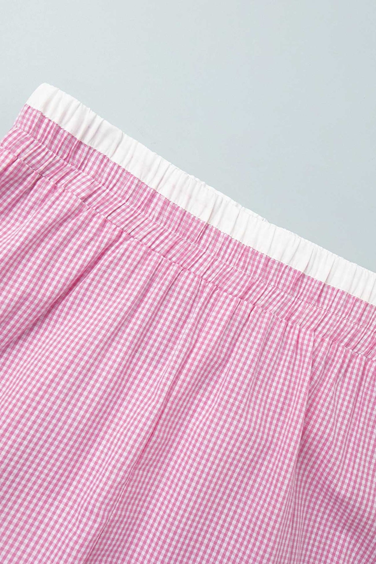 Plaid Blouse Cotton Two-piece Outfit