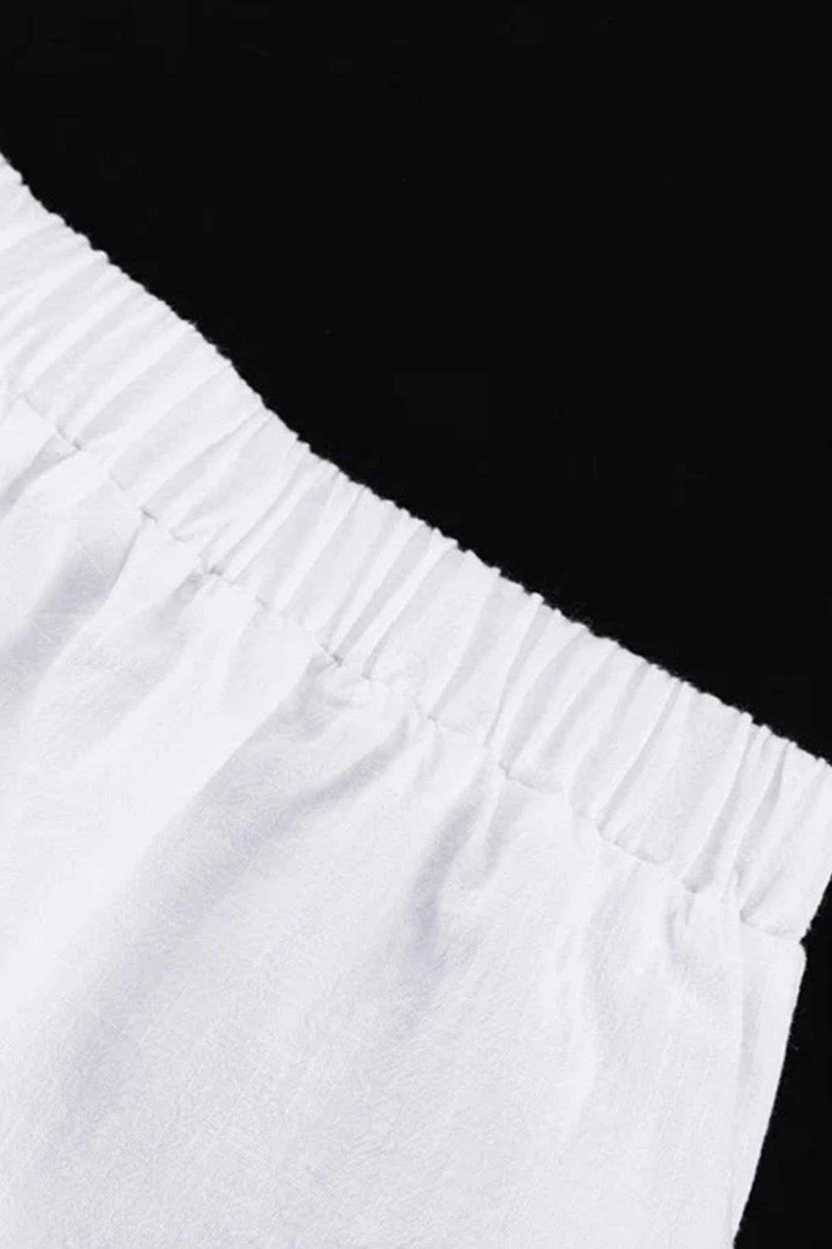 Arolora V-neck Lantern Sleeve Cotton Shirt Set