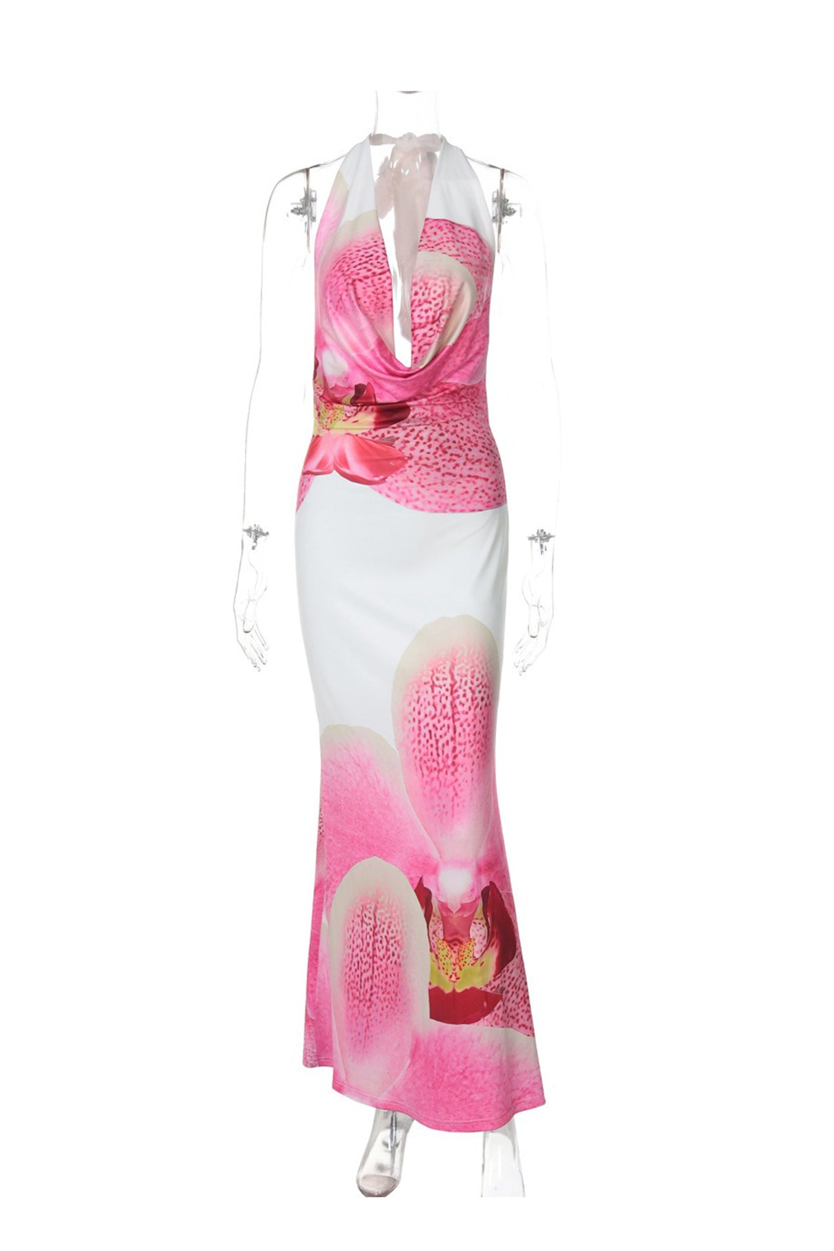 Arolora Floral Cowl Neck Pack Hip Dress