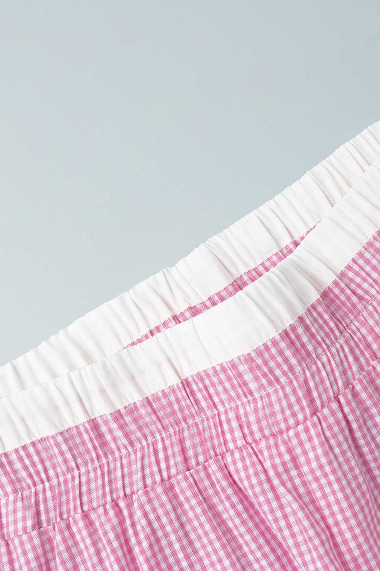 Plaid Blouse Cotton Two-piece Outfit