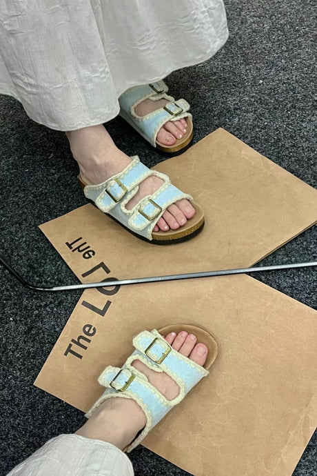 Arolora Candy Color Embroidery Platform Sandals