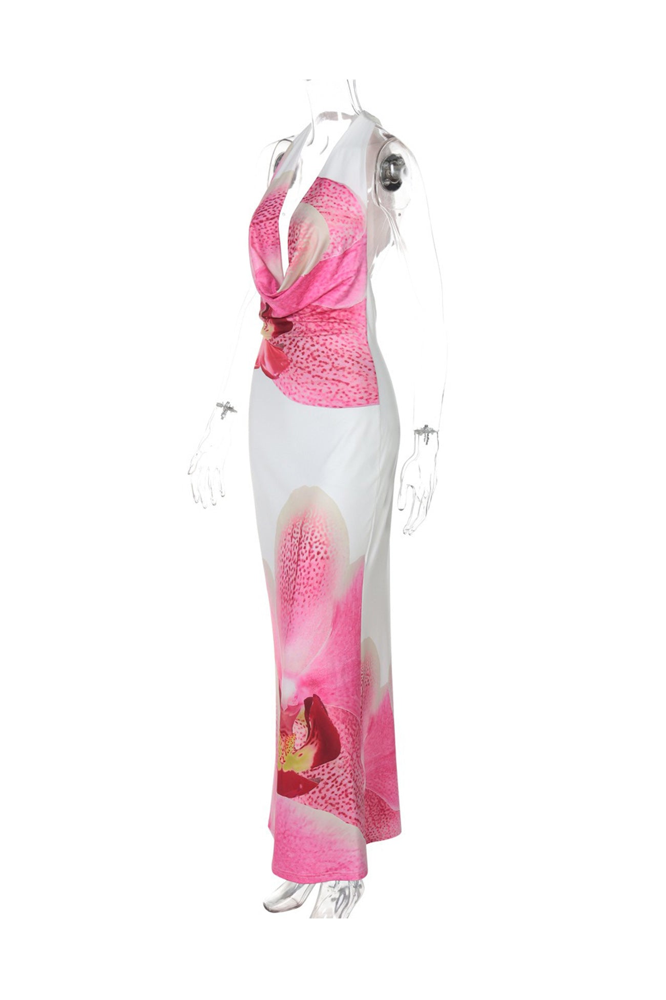 Arolora Floral Cowl Neck Pack Hip Dress