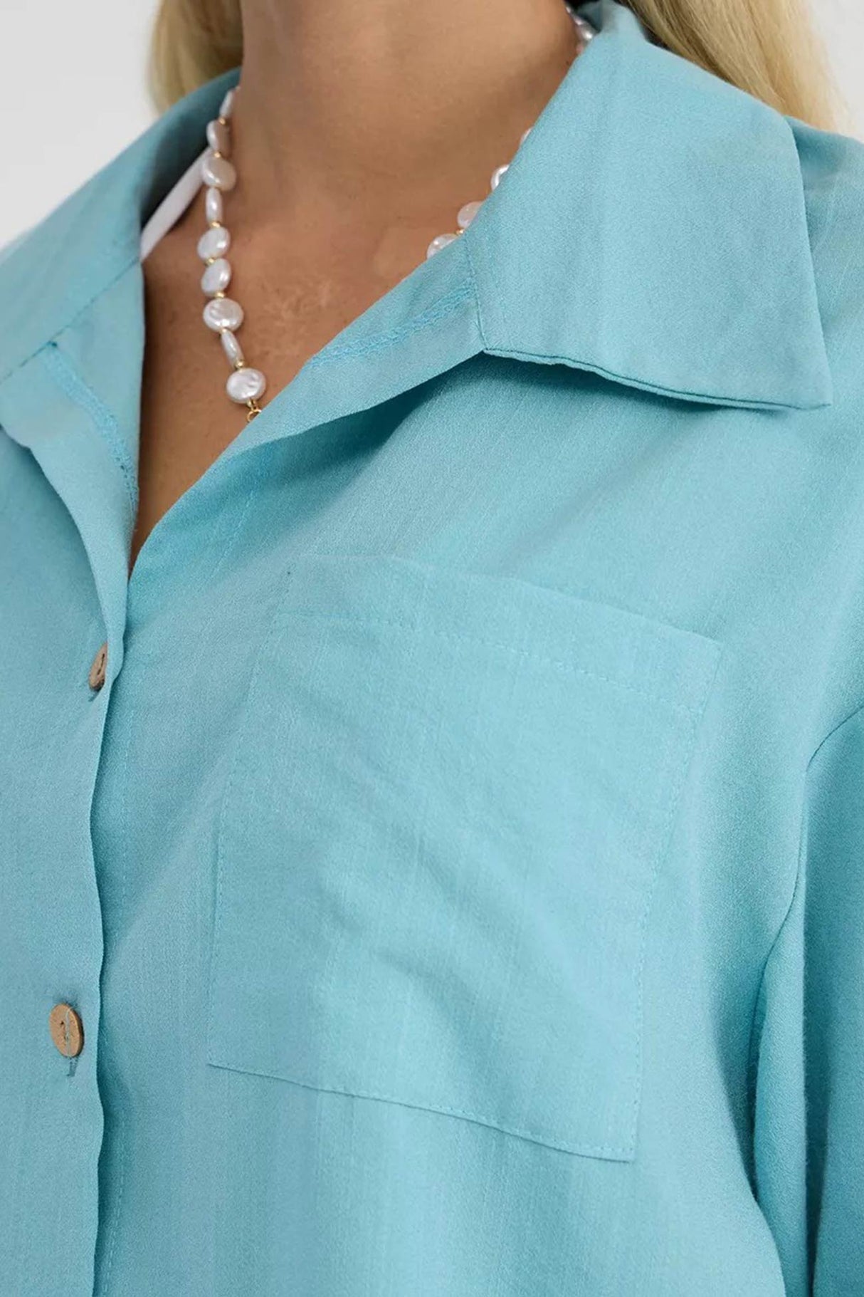 Solid Color Shirt Single-breasted Bermuda Shorts Set