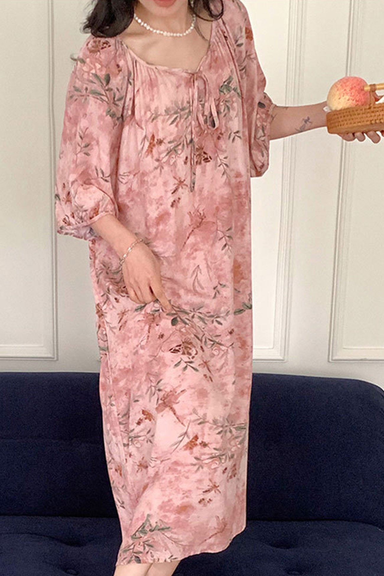 Arolora Printed Tie-up Oversize Loungewear