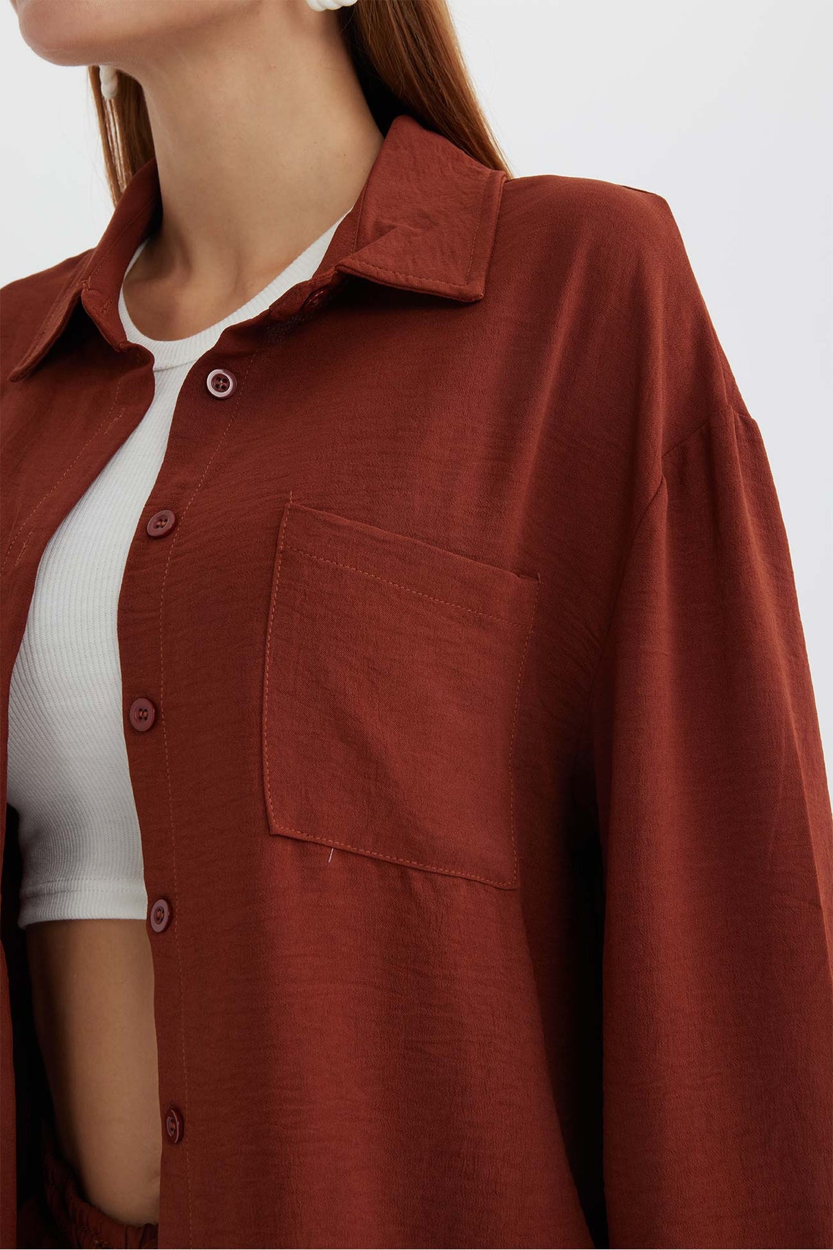 Long Sleeve Solid Color Shirt Long Pants Set