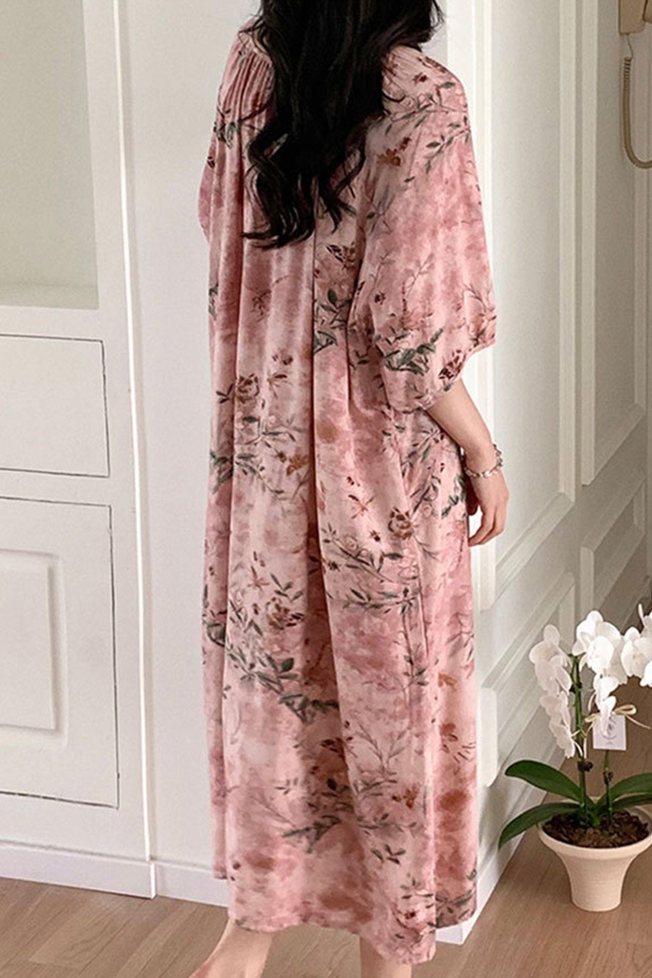 Arolora Printed Tie-up Oversize Loungewear