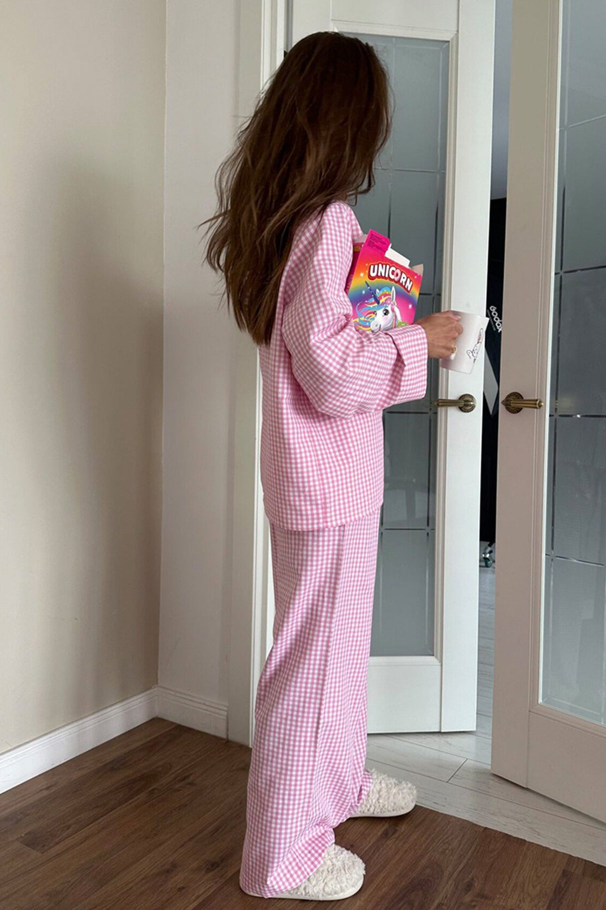 Plaid Blouse Cotton Two-piece Outfit