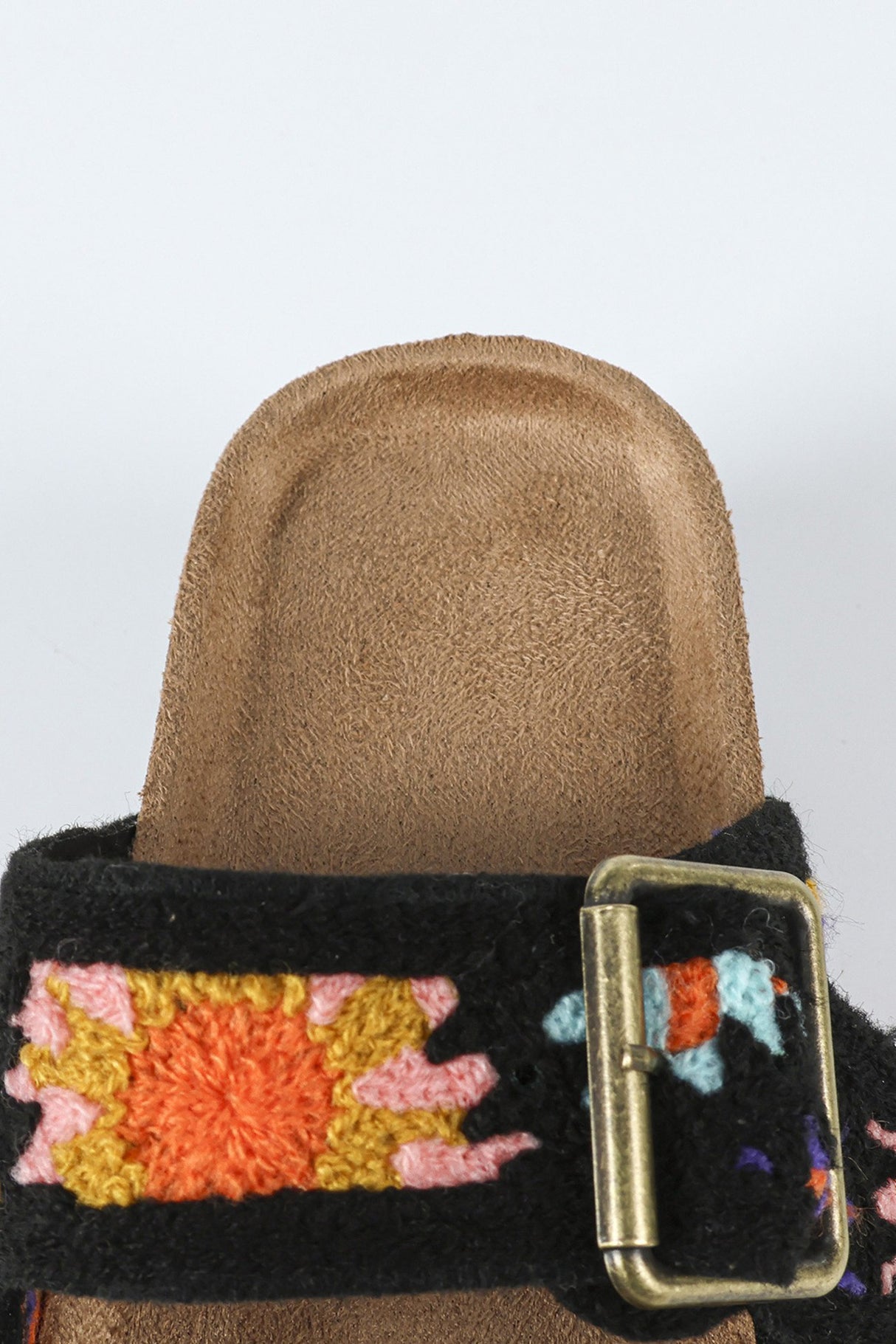 Boho Floral Embroidery Platform Sandals