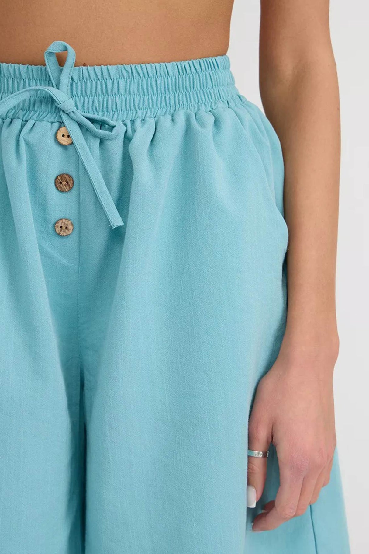 Solid Color Shirt Single-breasted Bermuda Shorts Set