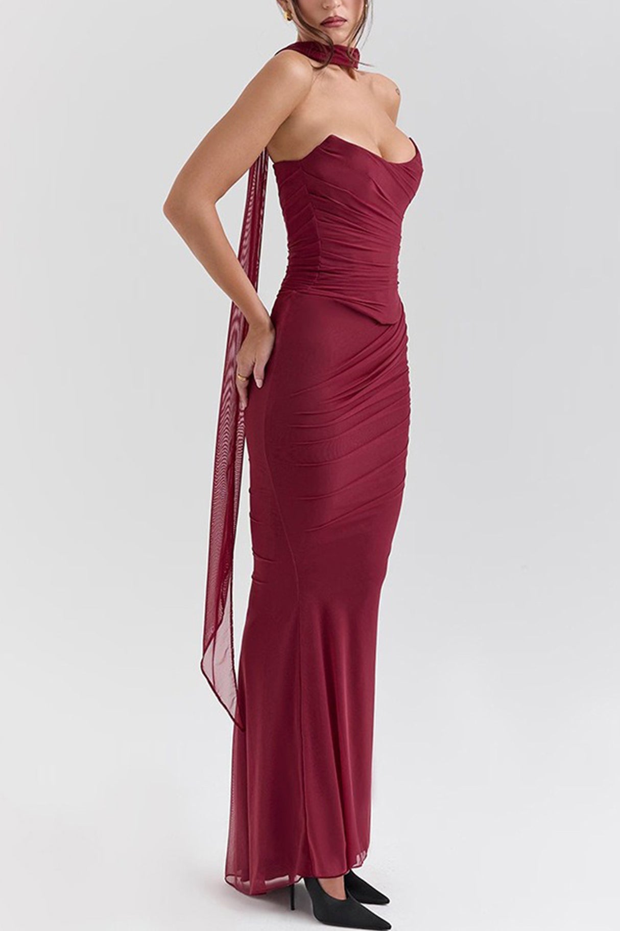 Mesh Corset Vest Pack Hip Skirt Set