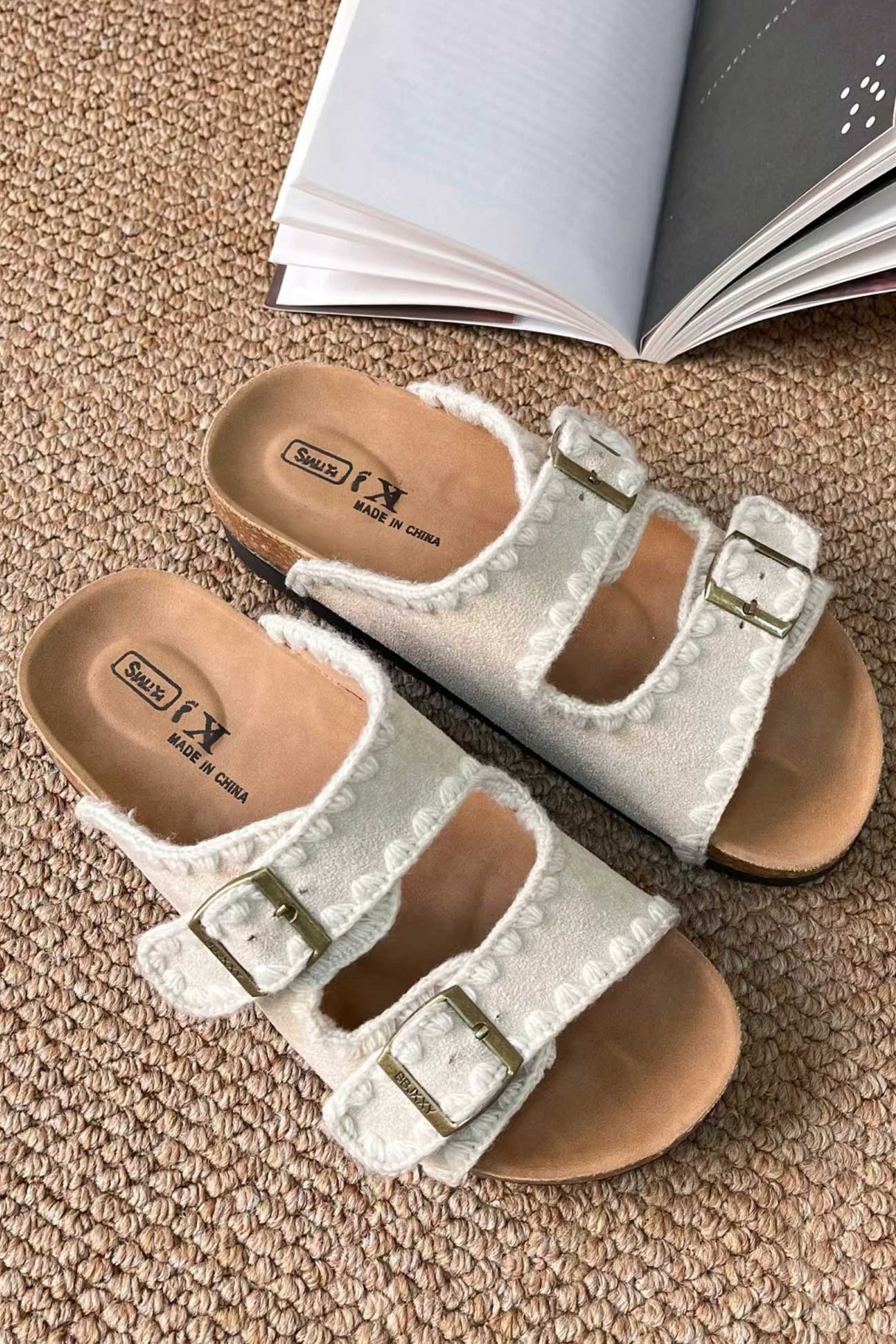 Arolora Candy Color Embroidery Platform Sandals