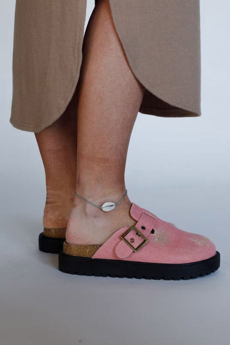 Distressed Denim Closed-toe Slip-on Flat