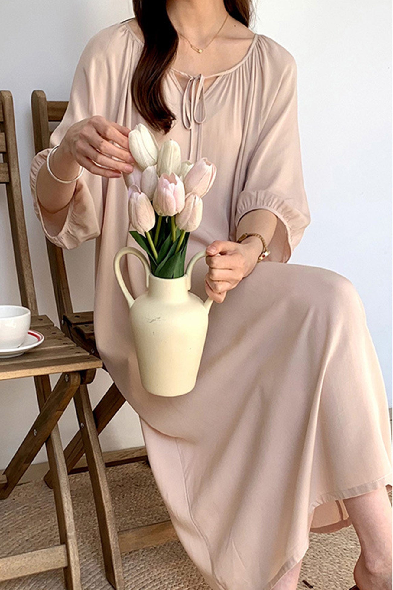 Arolora Printed Tie-up Oversize Loungewear