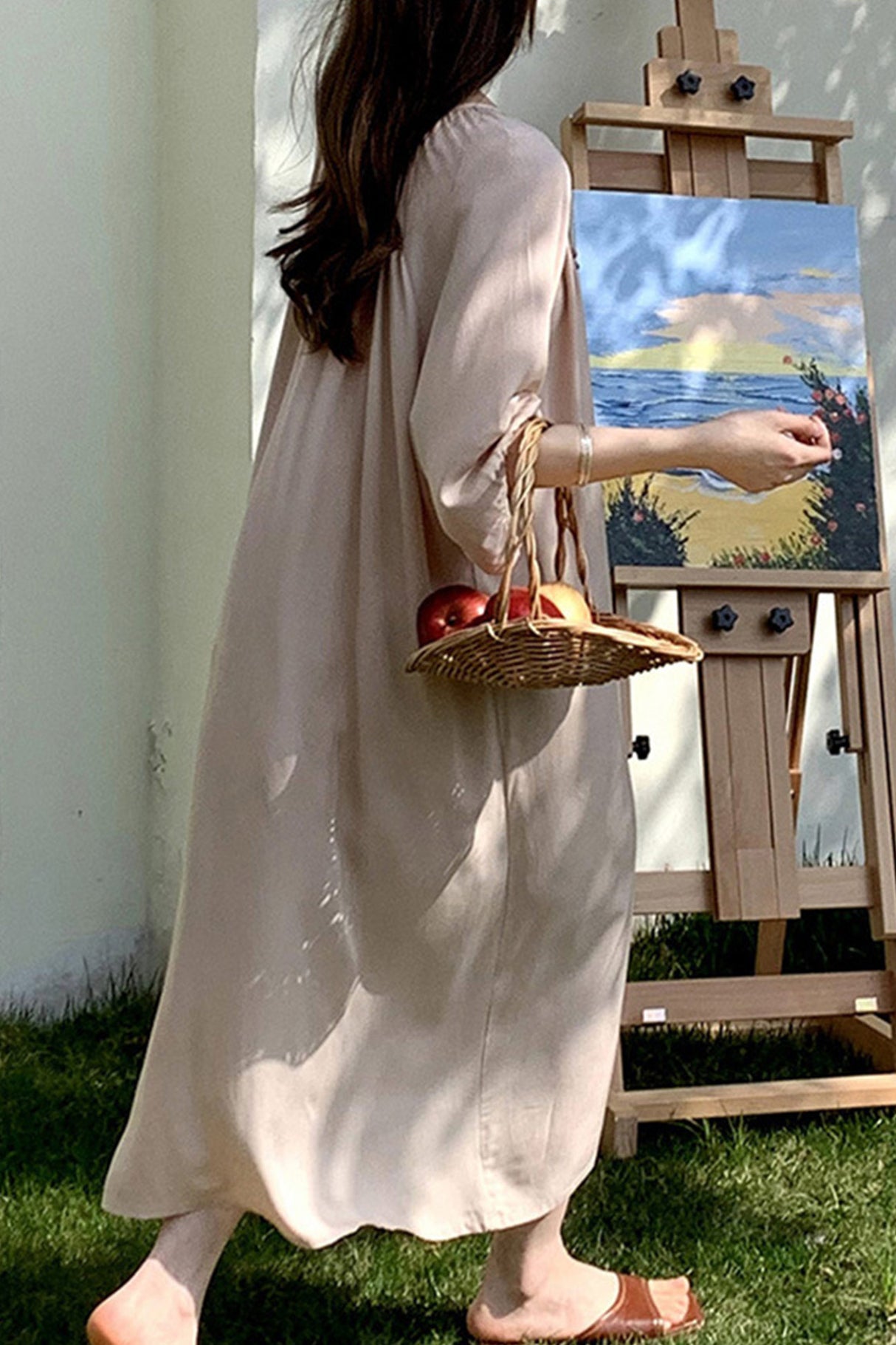 Arolora Printed Tie-up Oversize Loungewear