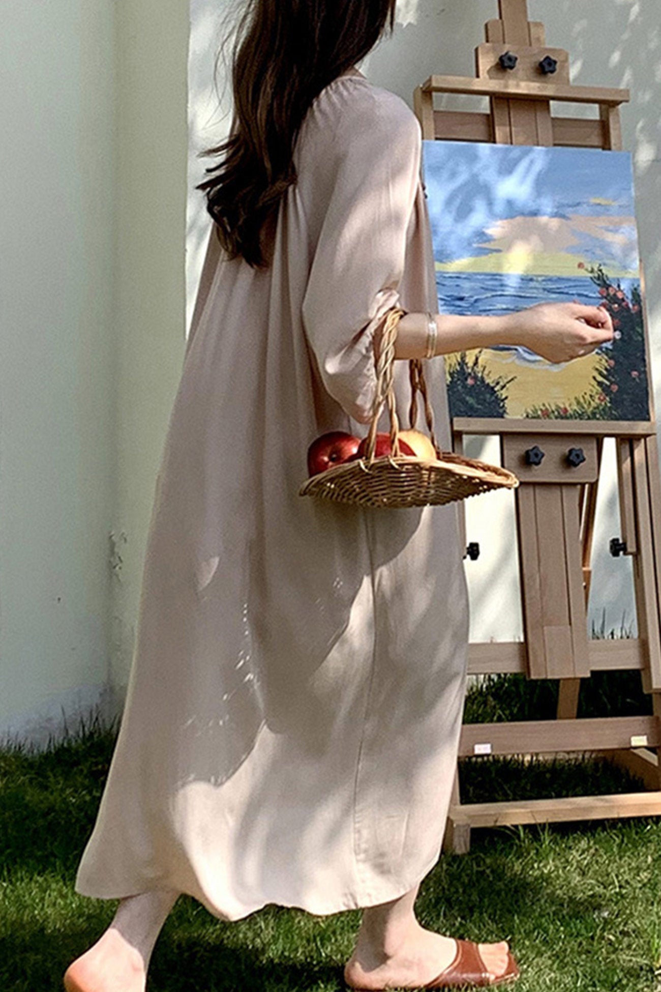 Arolora Printed Tie-up Oversize Loungewear