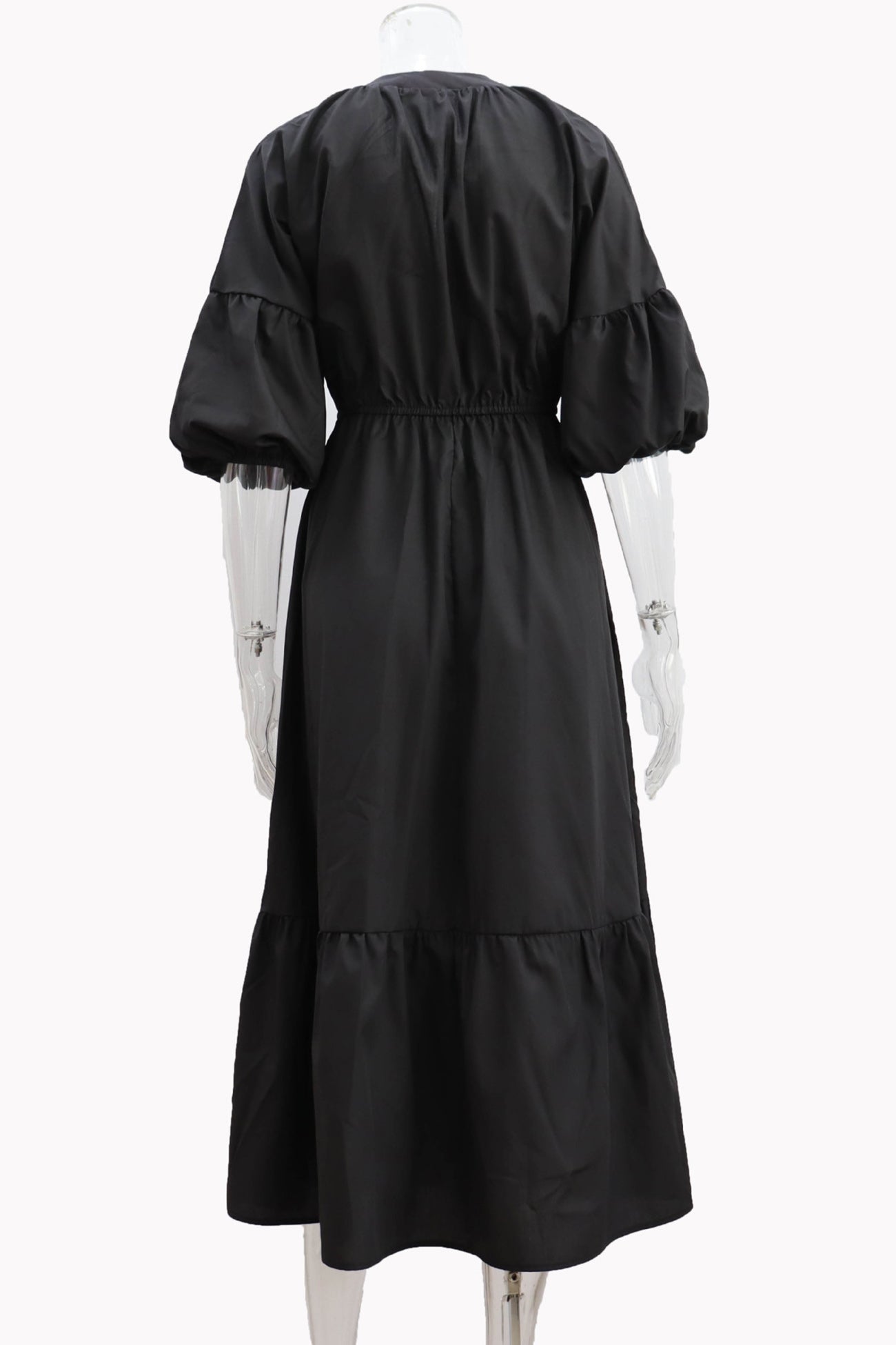 Arolora Half Sleeve V Neck High Waist Midi Dress