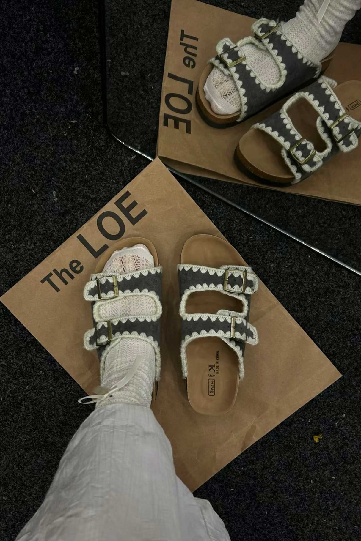 Arolora Candy Color Embroidery Platform Sandals