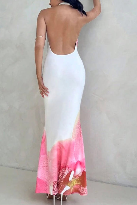 Arolora Floral Cowl Neck Pack Hip Dress