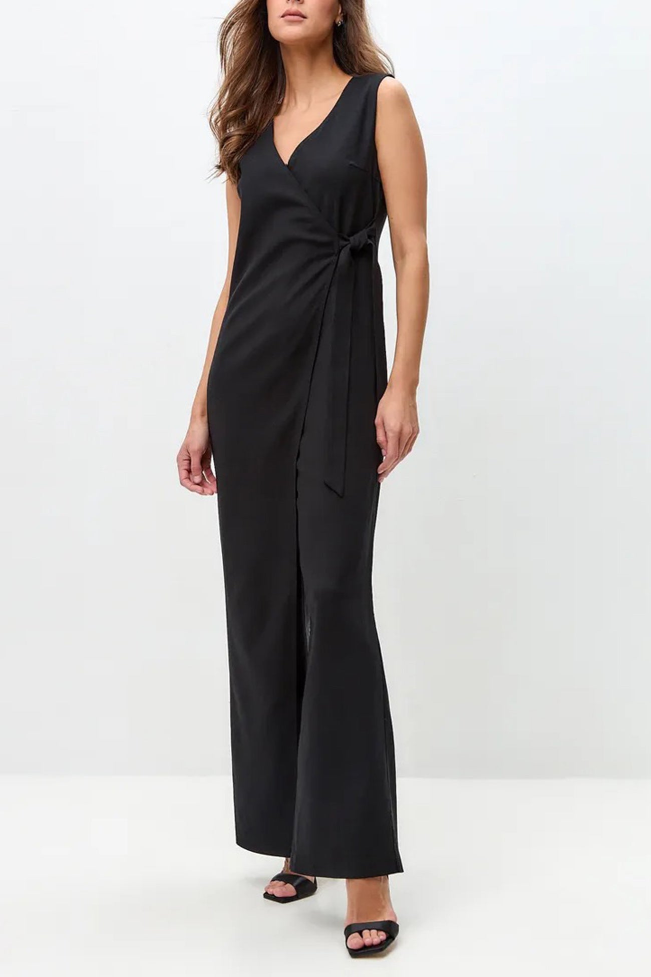 V Neck Zip-up Strappy Jumpsuits