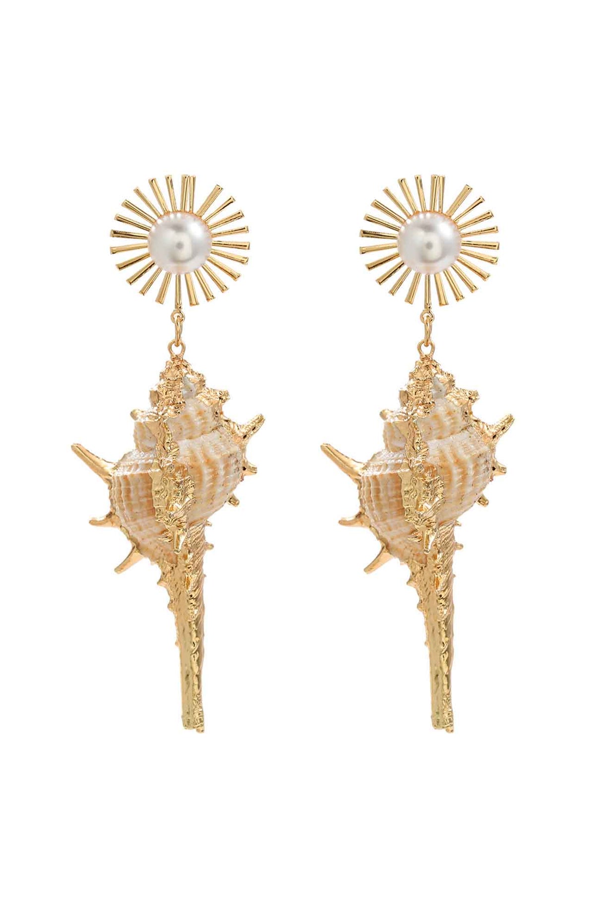 Shell Pearl Floral Earrings