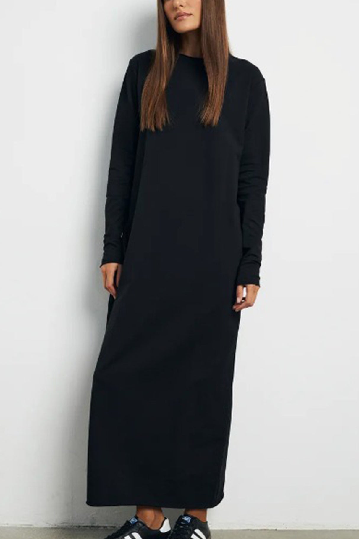 Crew Neck Long Sleeve Sweashirt Dress