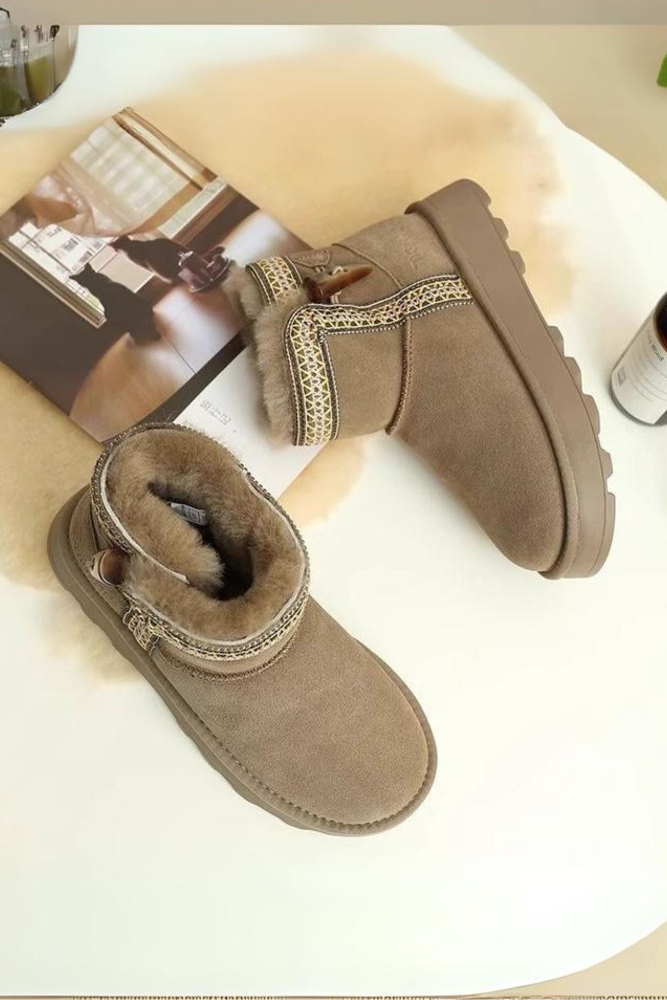 Bohemia Stitch Suede Platform Bootie