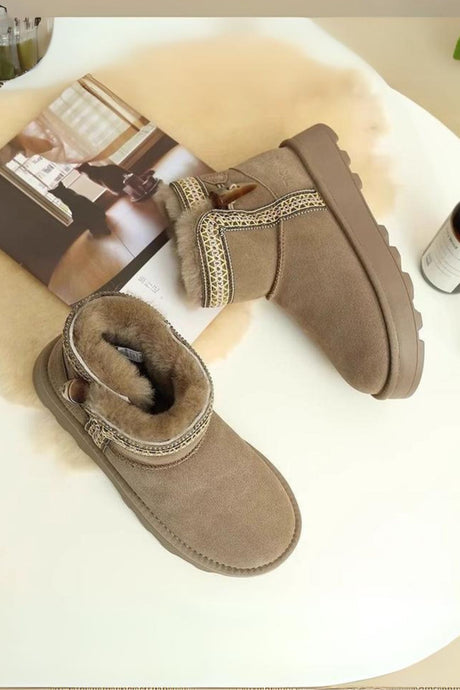 Bohemia Stitch Suede Platform Bootie