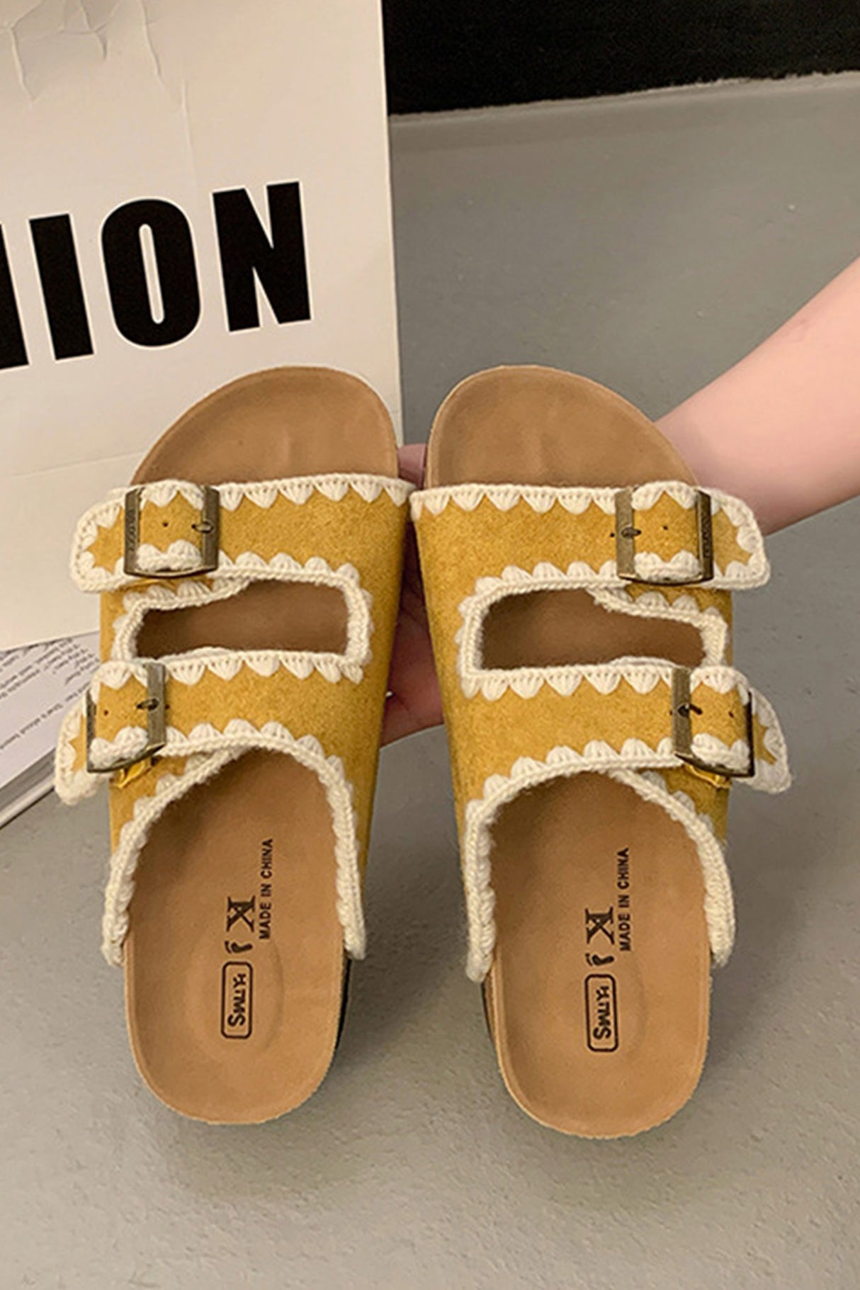 Arolora Candy Color Embroidery Platform Sandals