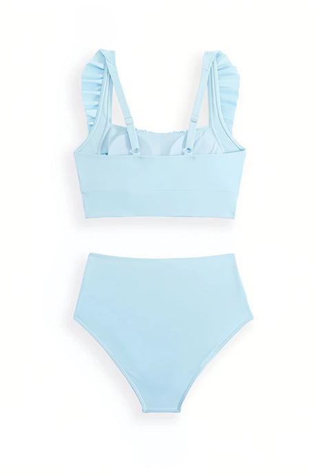 Arolora Ruffle Floral Print Swimsuit With Sarong