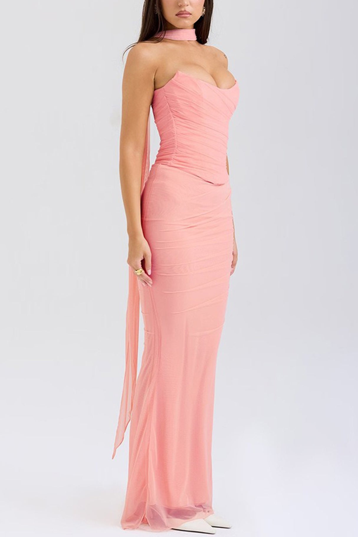 Mesh Corset Vest Pack Hip Skirt Set