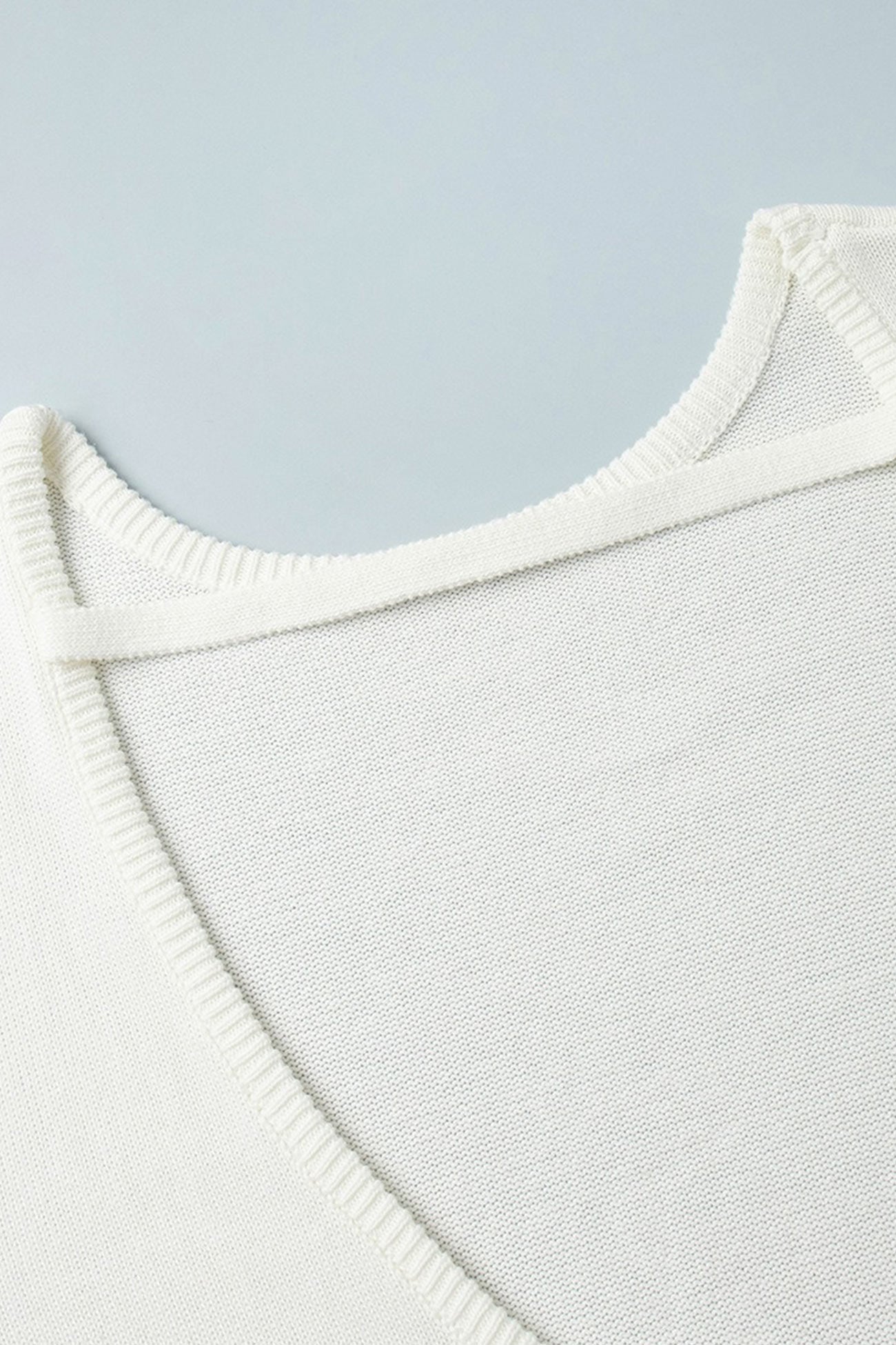 Crew Neck Backless Cotton Sweater
