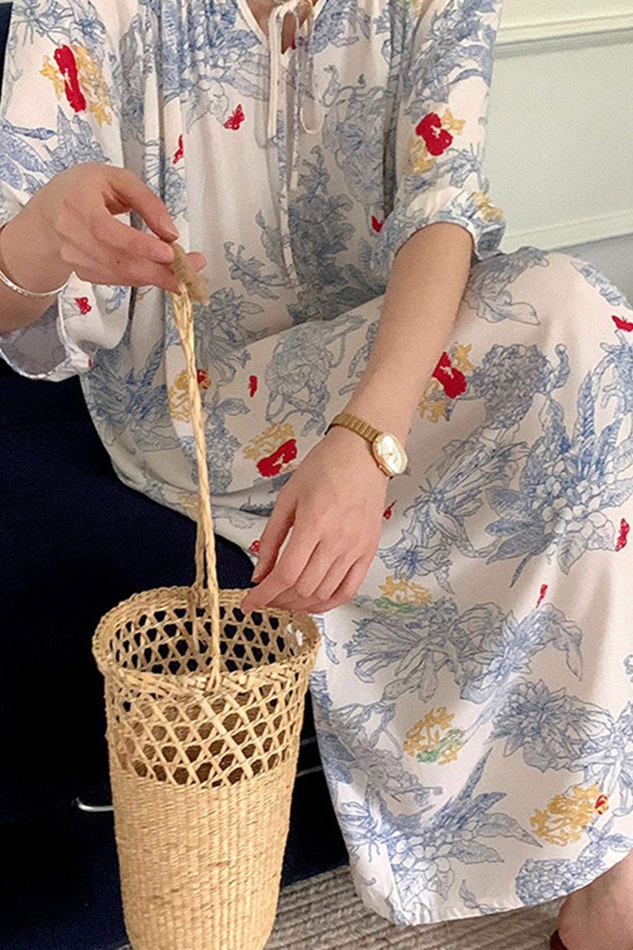 Arolora Printed Tie-up Oversize Loungewear