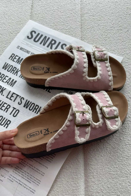 Arolora Candy Color Embroidery Platform Sandals