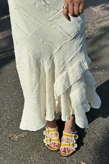 Arolora Candy Color Embroidery Platform Sandals