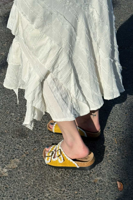 Arolora Candy Color Embroidery Platform Sandals