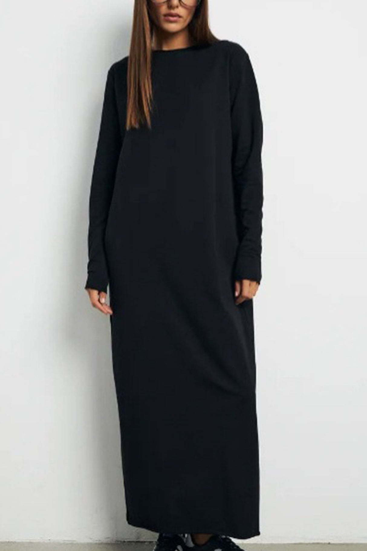 Crew Neck Long Sleeve Sweashirt Dress