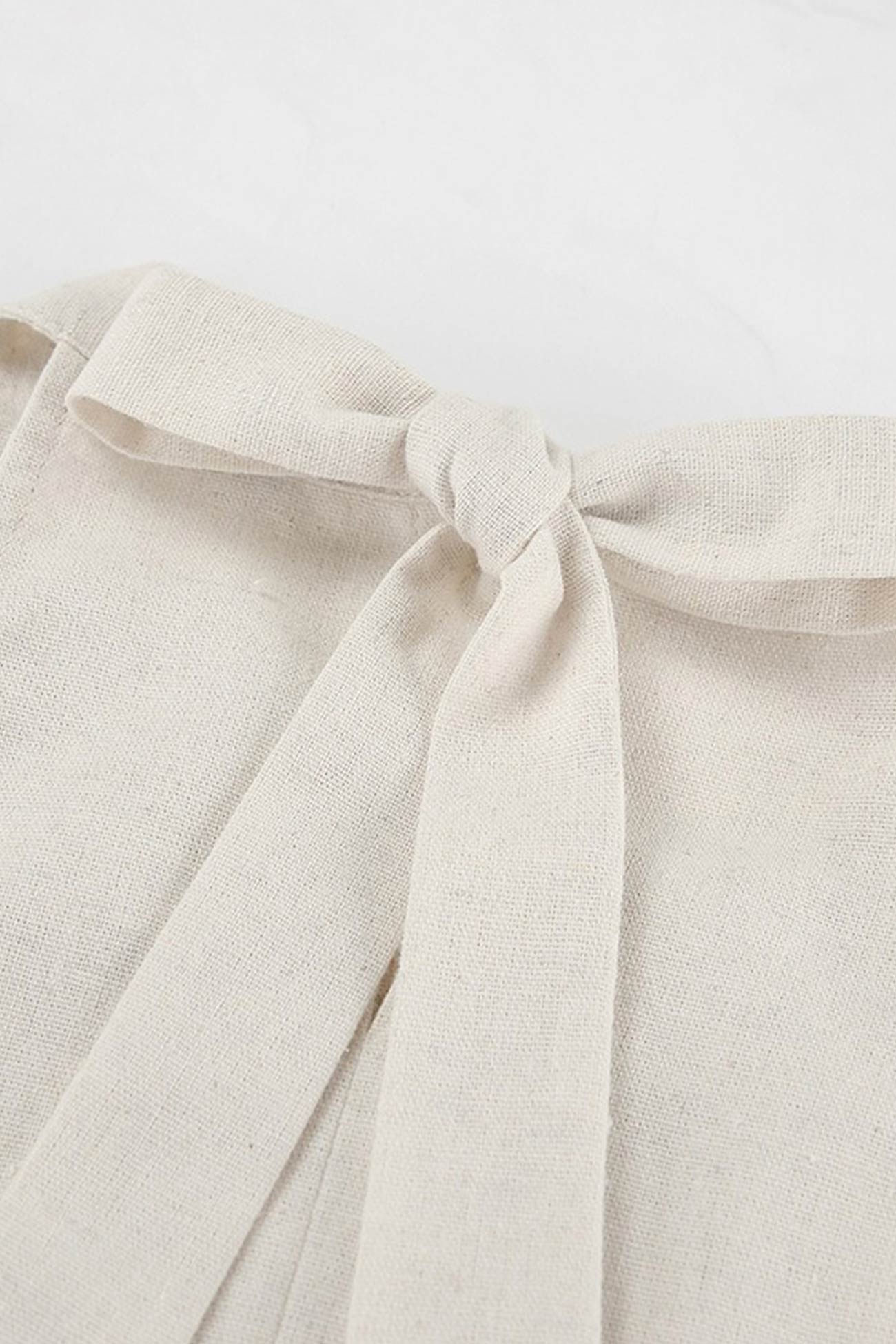 Halter Neck Tiered Cotton Linen Mini Dress
