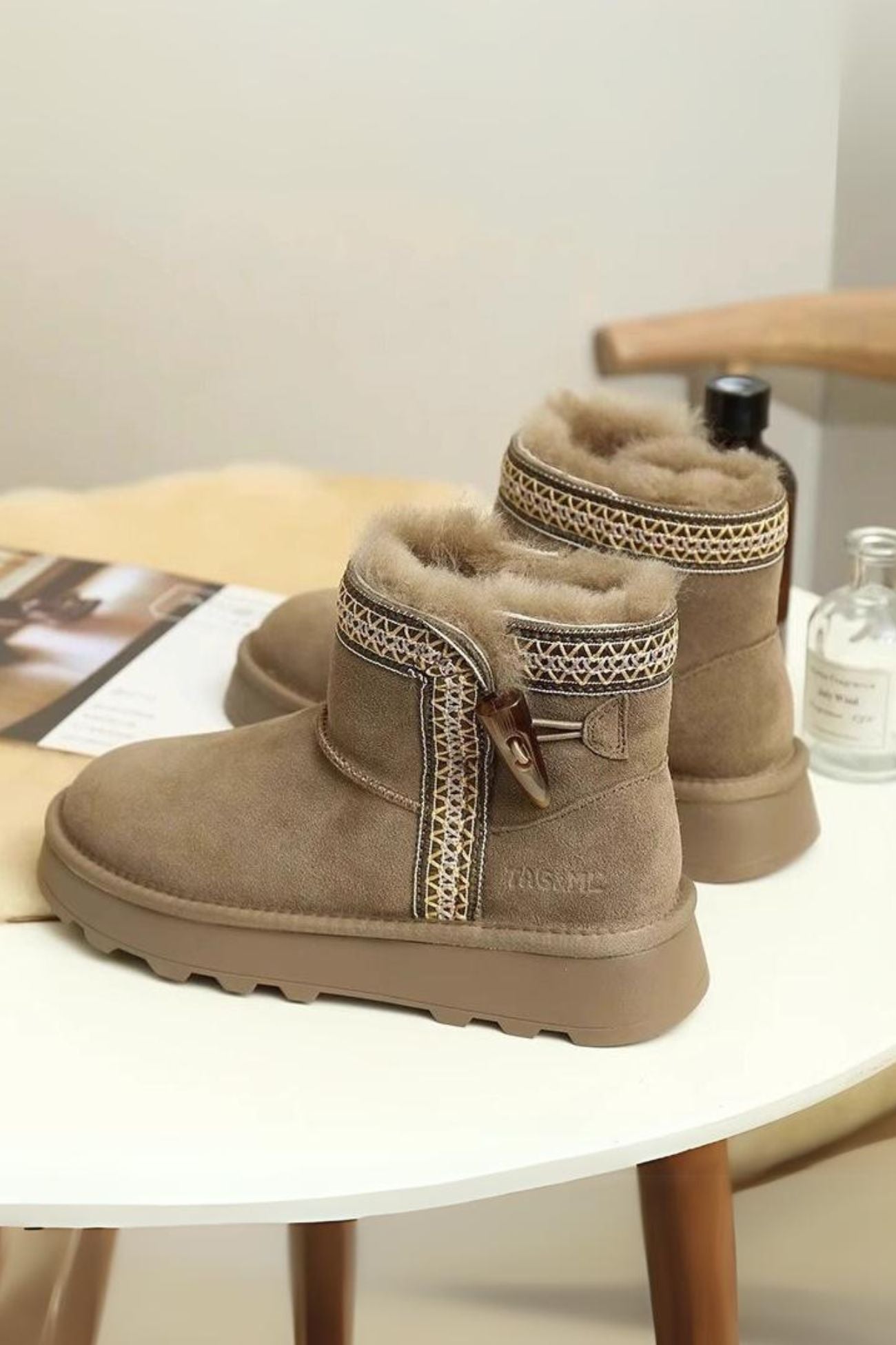 Bohemia Stitch Suede Platform Bootie