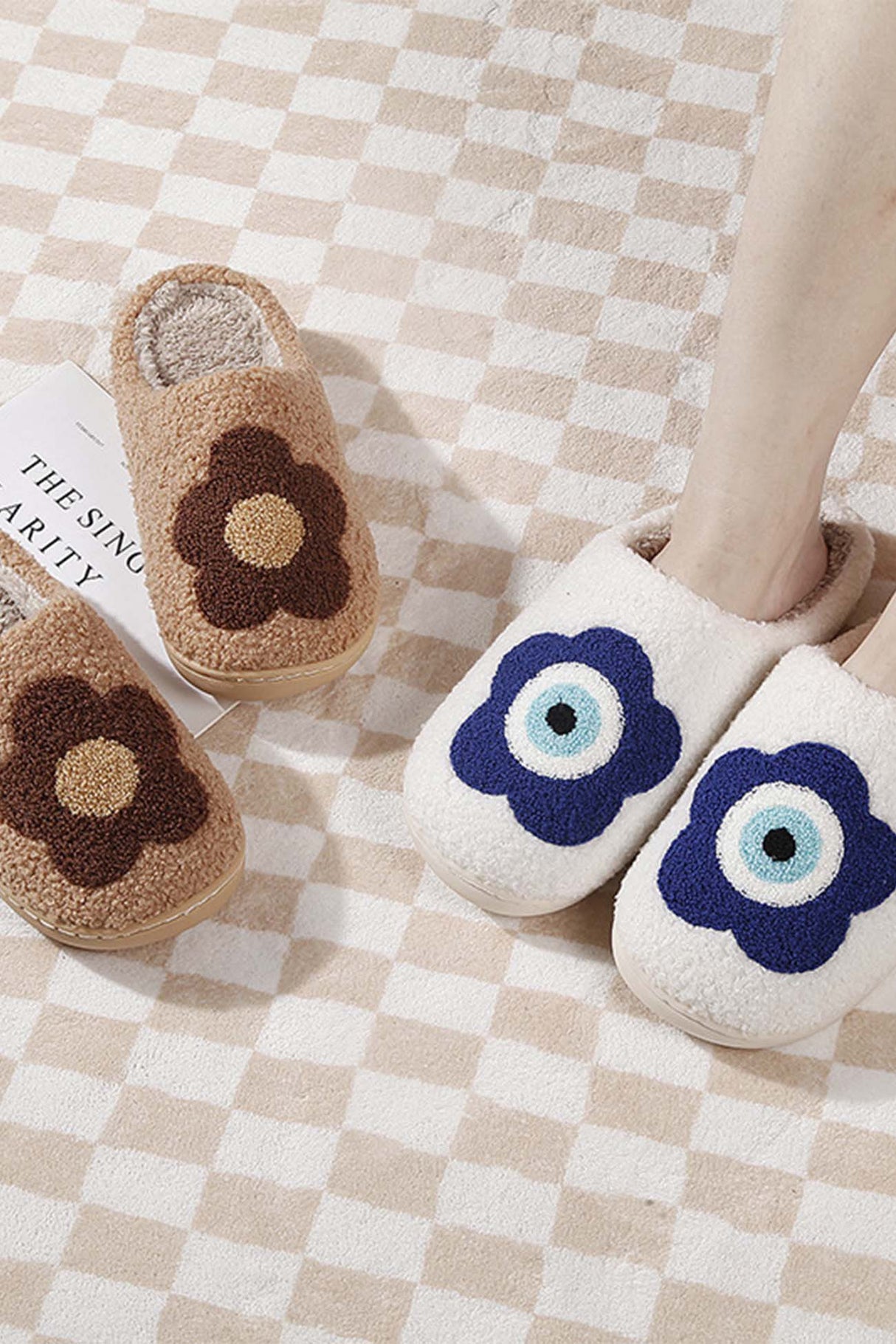 Flower Plush House Slippers