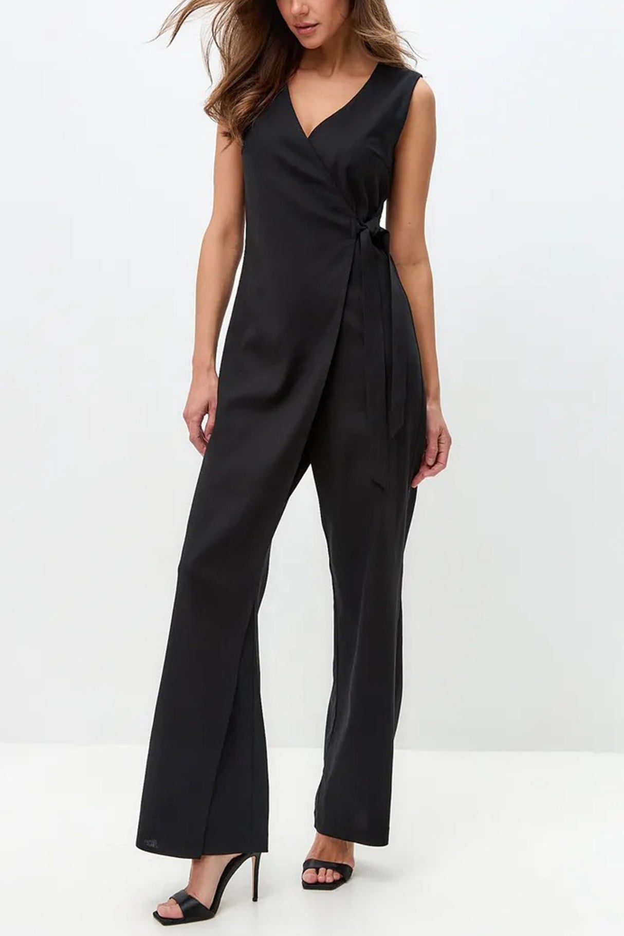V Neck Zip-up Strappy Jumpsuits