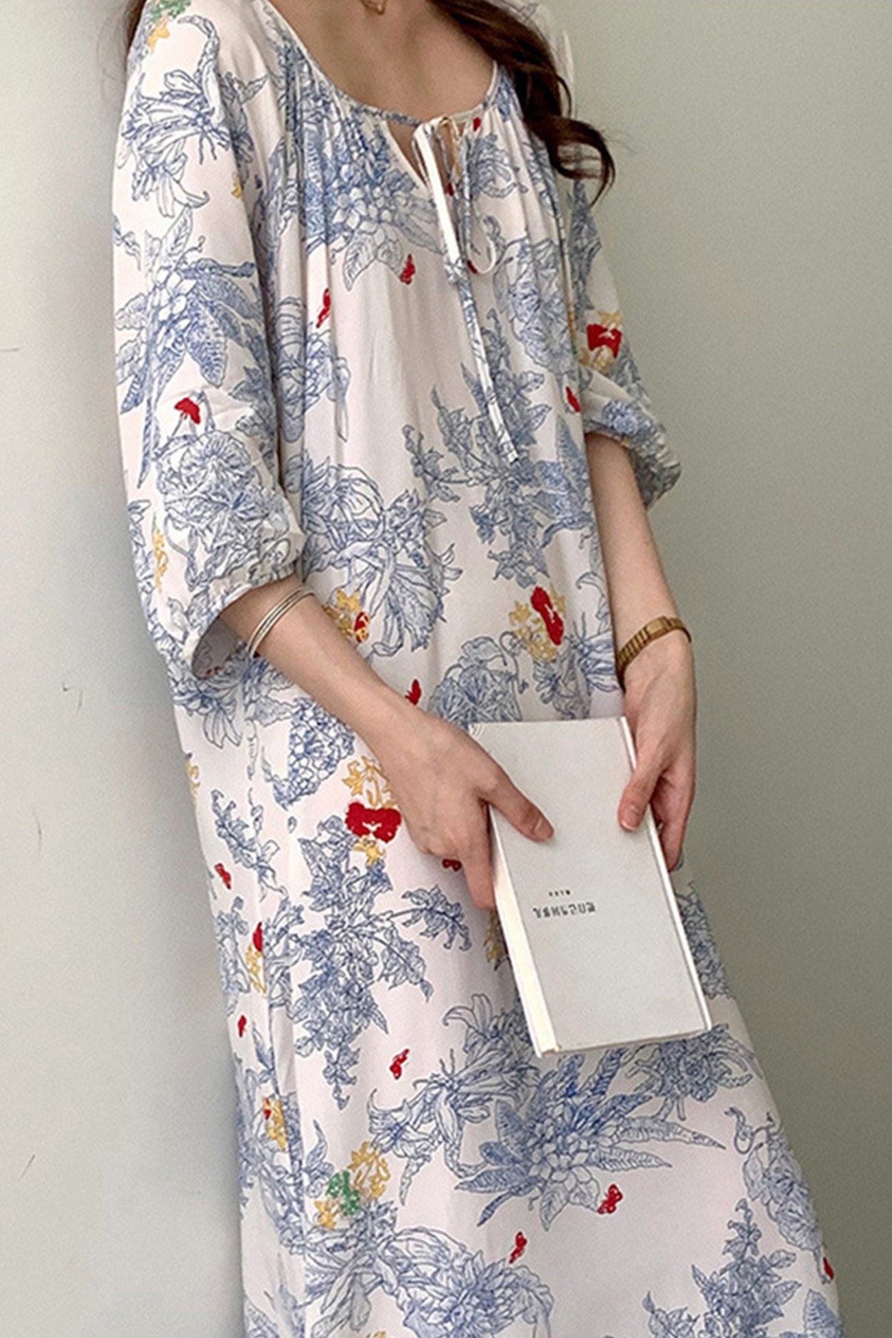 Arolora Printed Tie-up Oversize Loungewear