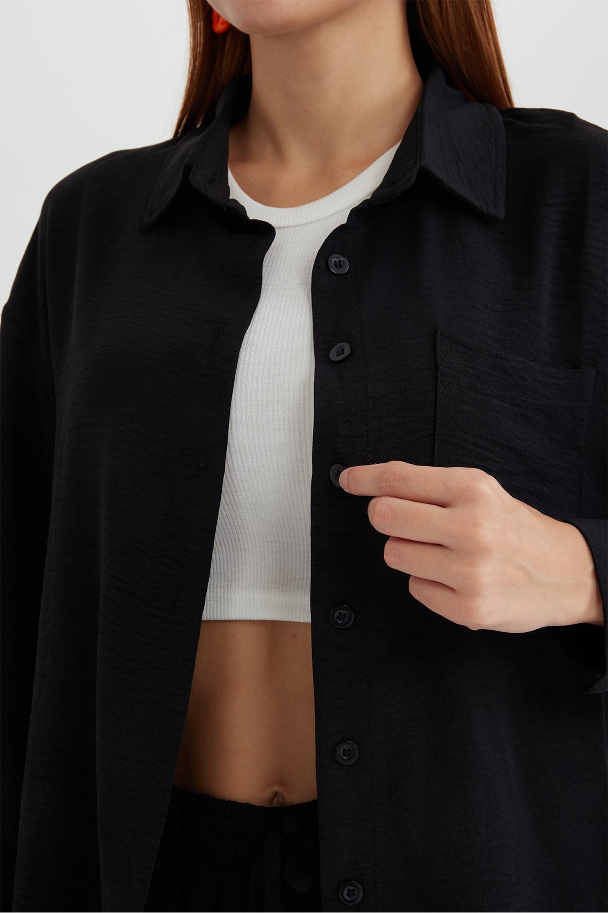 Long Sleeve Solid Color Shirt Long Pants Set