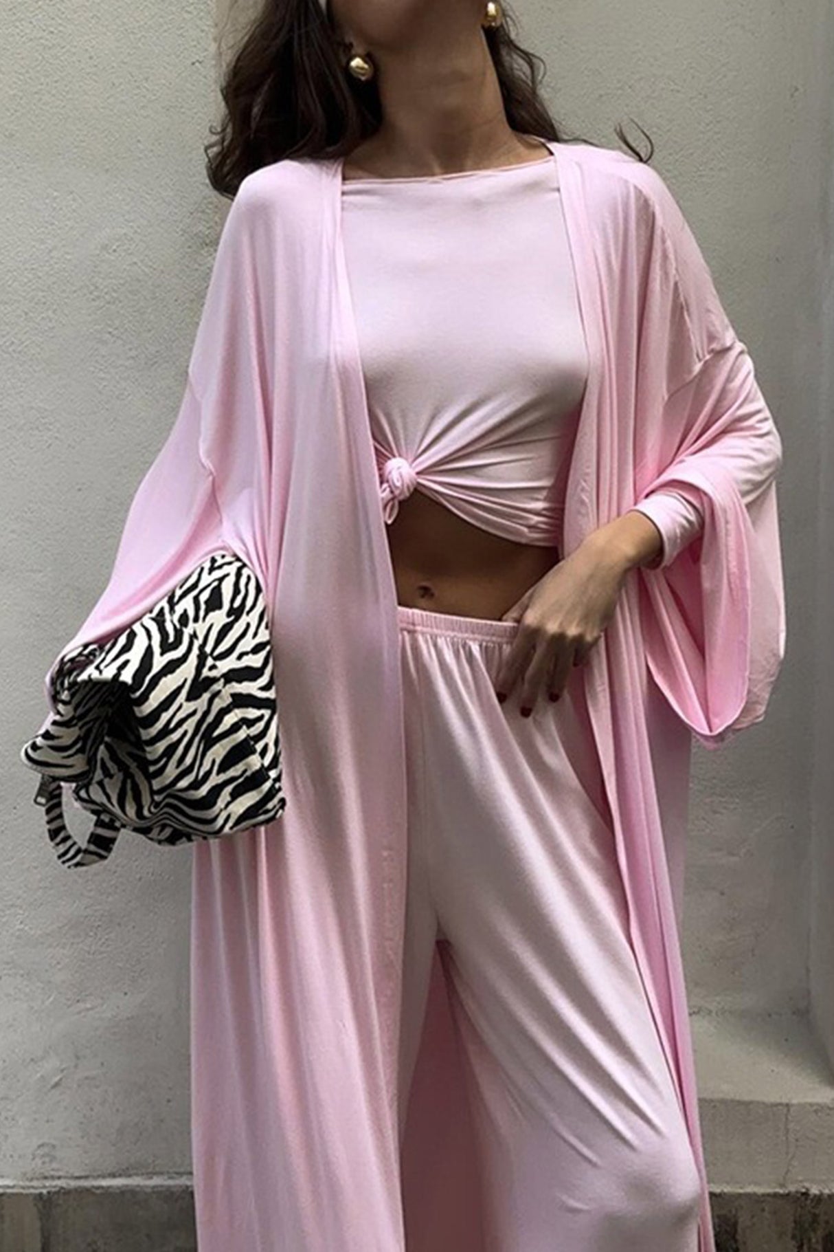 Solid Color Comfy Three-piece Outfit