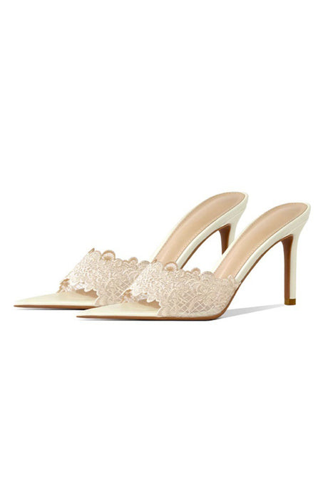 Lace Pointed High Heels