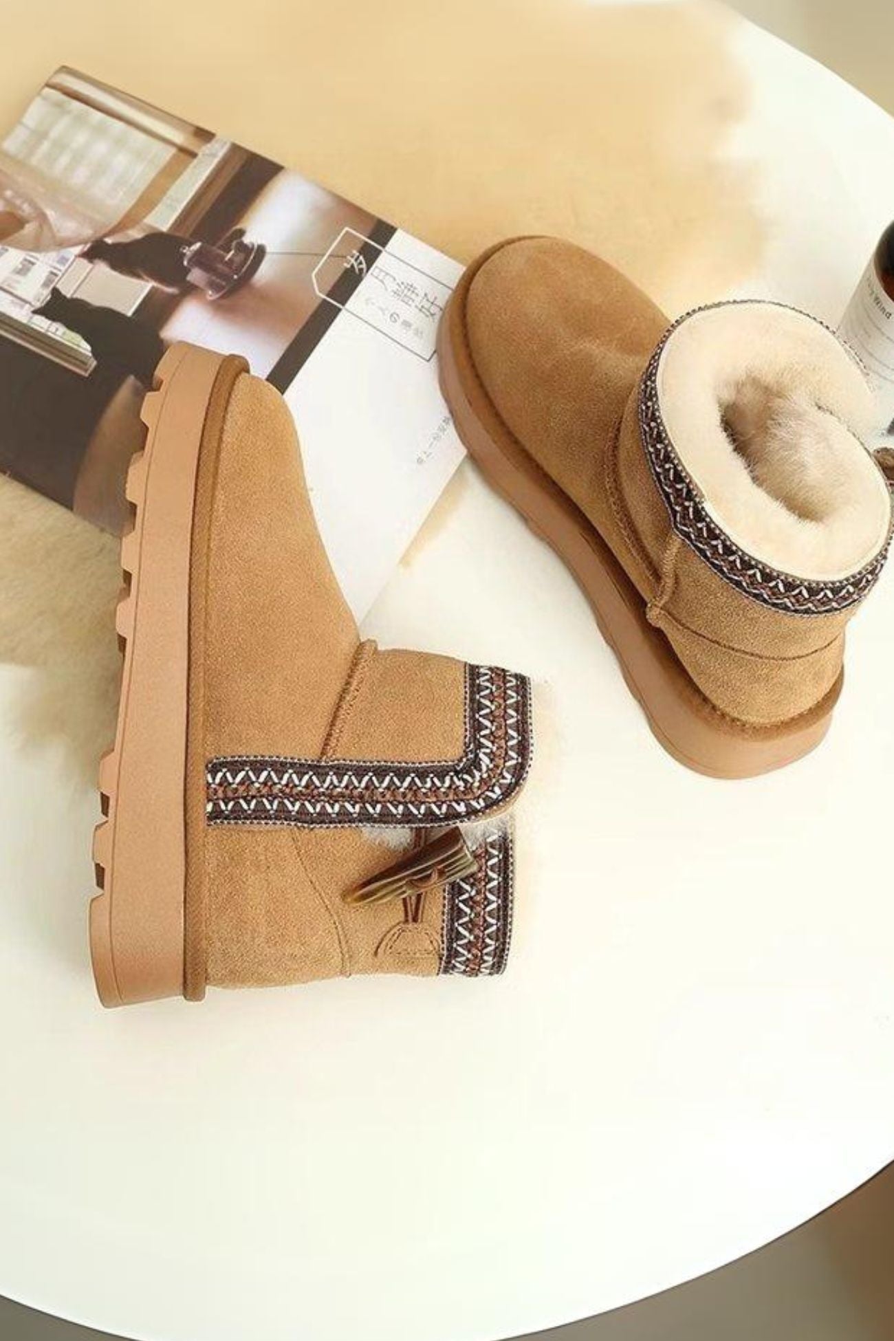 Bohemia Stitch Suede Platform Bootie