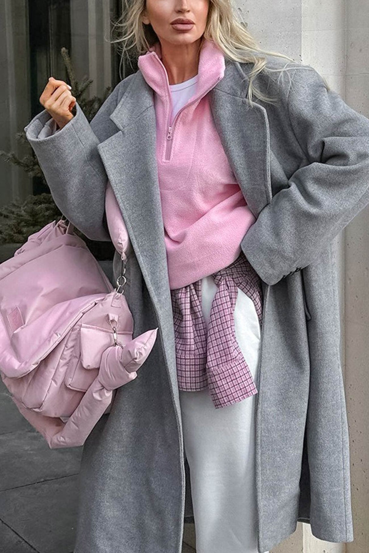 Polar Fleece Lapel Zip-up Sweatshirt