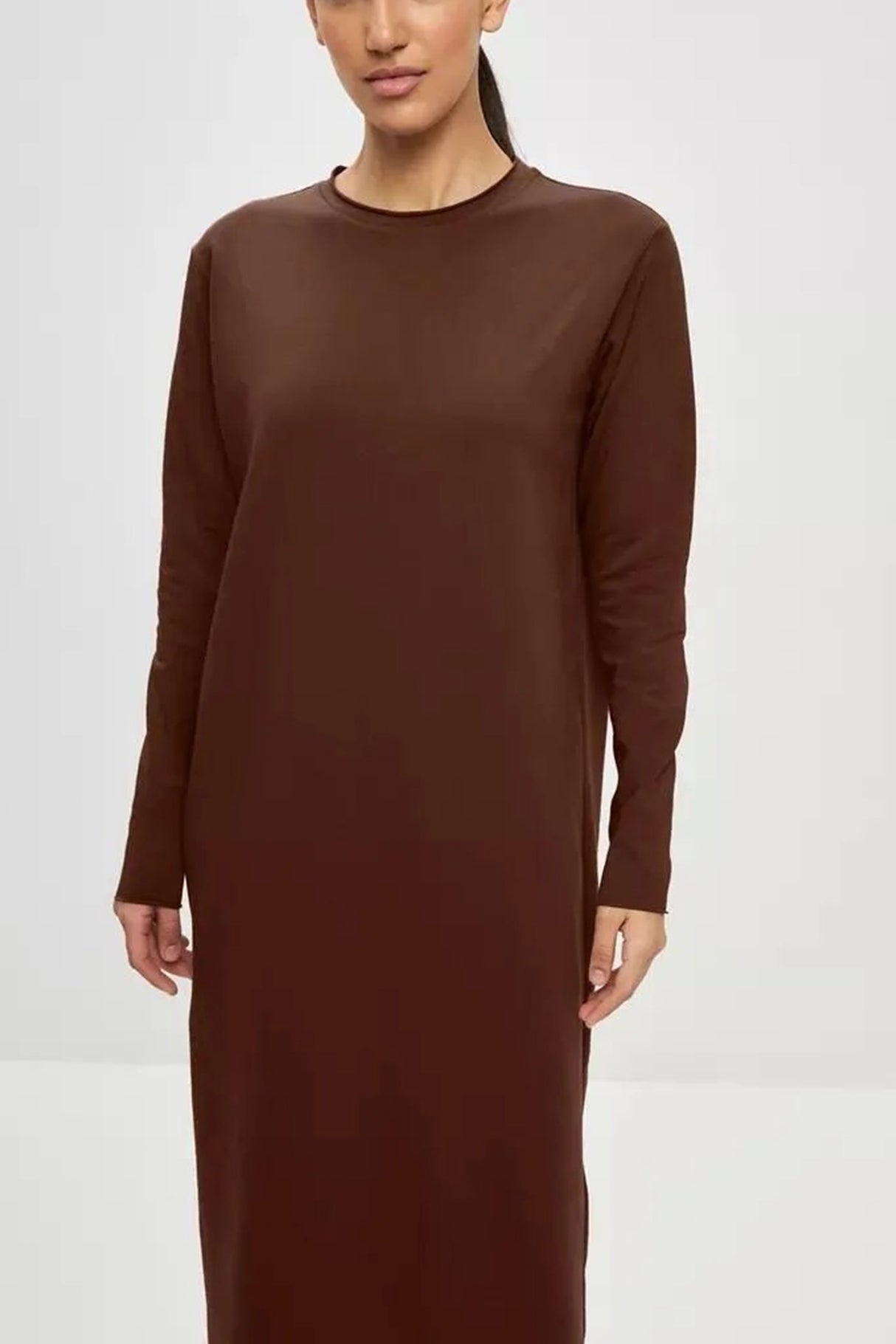 Crew Neck Long Sleeve Sweashirt Dress