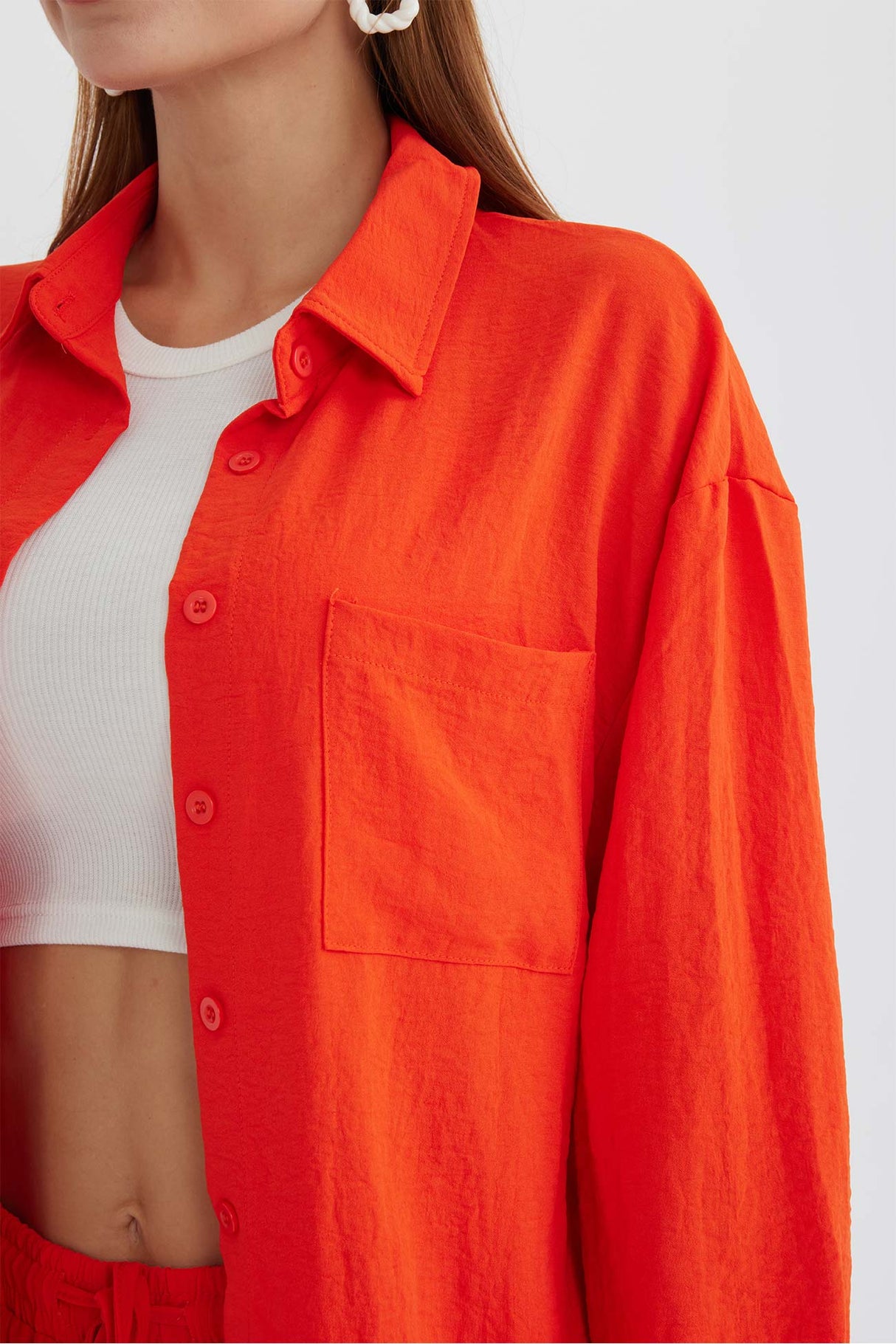 Long Sleeve Solid Color Shirt Long Pants Set